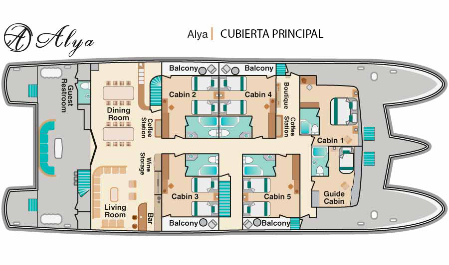 Cubierta princial y Cubierta Inferior- Crucero Alya