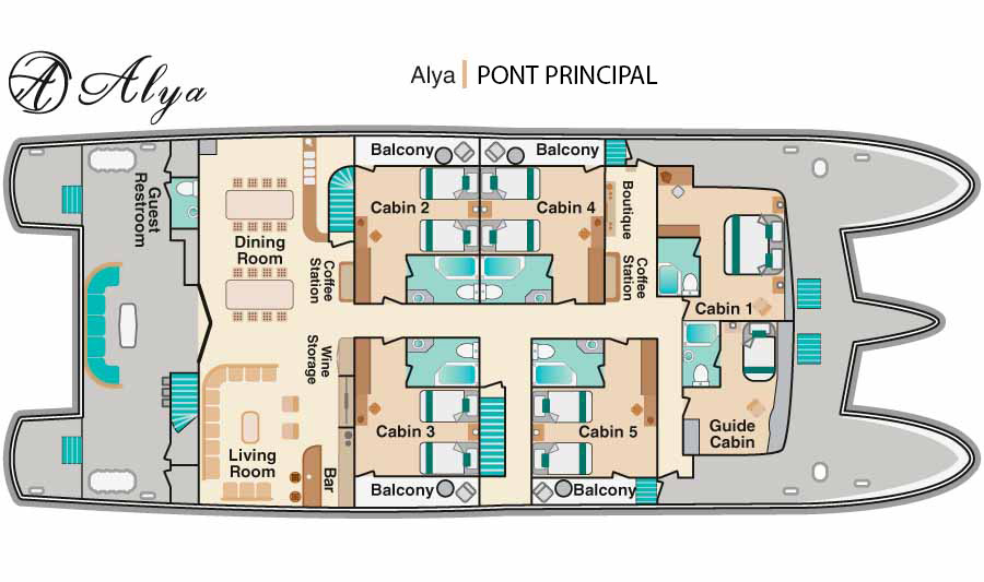 Pont principal et Pont Inférieur - Croisière Alya